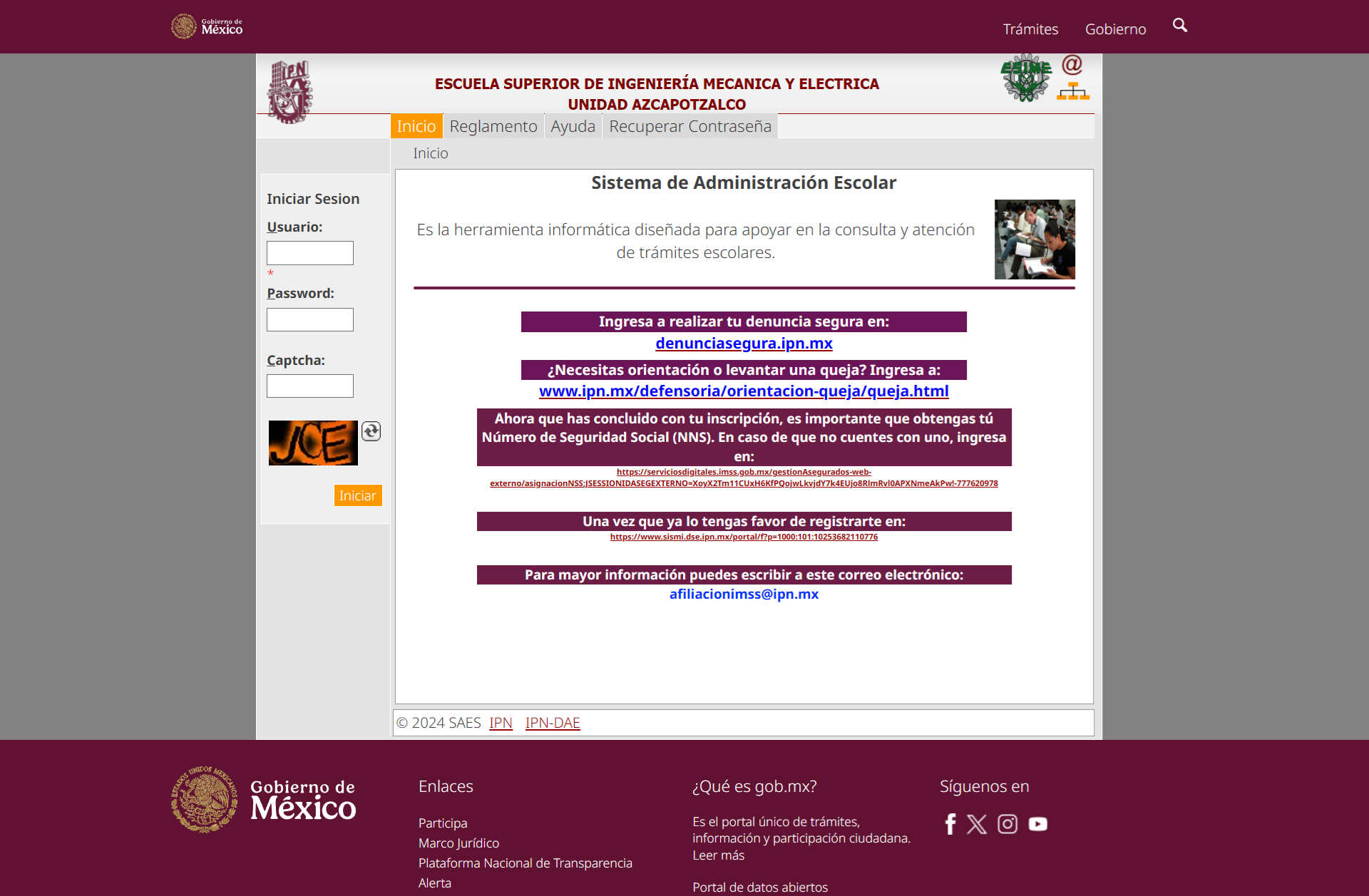 Menu Principal de Alumnos